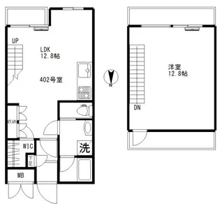 第7丸仙ハイツ【4階】の間取り