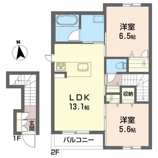 シャーメゾンプレマII【1階】の間取り