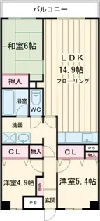 コープ野村梅島【5階】の間取り