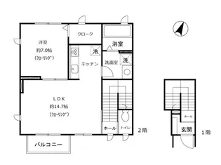ラシュエット・イケ【2階】の間取り