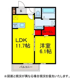 リアン テラスB棟【2階】の間取り