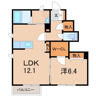 シャーメゾン グレンサイド【1階】の間取り