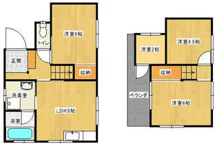 奈良県生駒市西松ケ丘【一戸建】の間取り