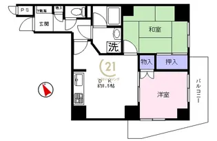 シャンベール若松町【5階】の間取り