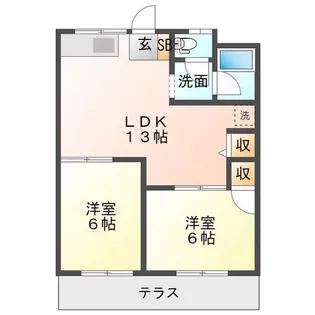 ナインフラッツ【1階】の間取り
