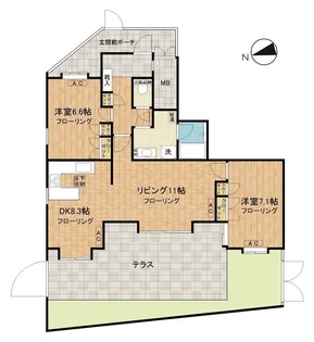 メゾネット浜田山【1階】の間取り