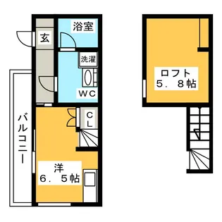 チェレスタ道徳【2階】の間取り