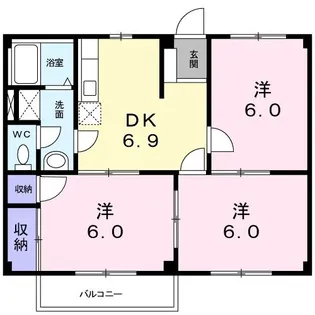 コーポ右籾【1階】の間取り