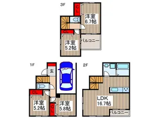 埼玉県さいたま市大宮区上小町【一戸建】の間取り