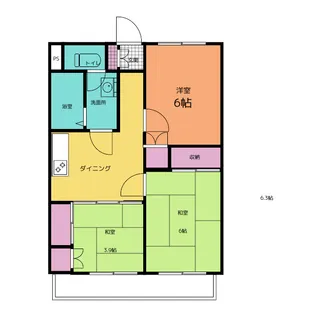 コテージ原【2階】の間取り