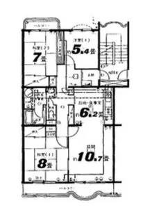 西所沢椿峰ニュータウン39街区2号棟【3階】の間取り