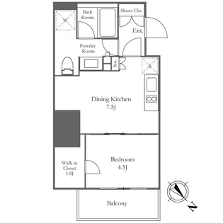 ザ・パークワンズ渋谷本町【5階】の間取り