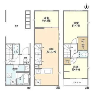 東京都小平市学園東町3【一戸建】の間取り