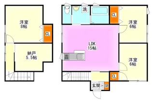 福岡県田川郡添田町大字庄【一戸建】の間取り