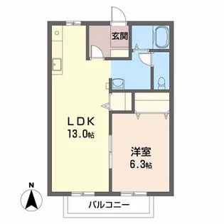 サンライフ八坂 B棟【2階】の間取り