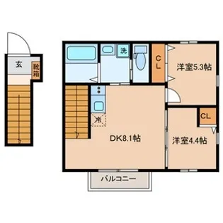 メゾンジェム【2階】の間取り