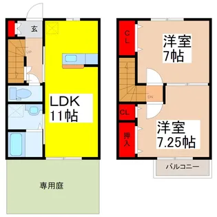 サニーヒルズII【1階】の間取り