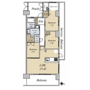 モントーレ香椎浜サーフタワーイーストウイング【10階】の間取り