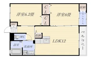 サンテラスうすき【3階】の間取り