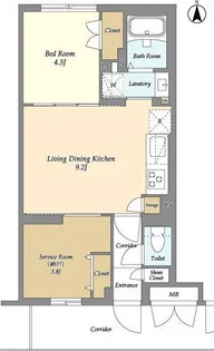 東京都中野区南台5【マンション】の間取り