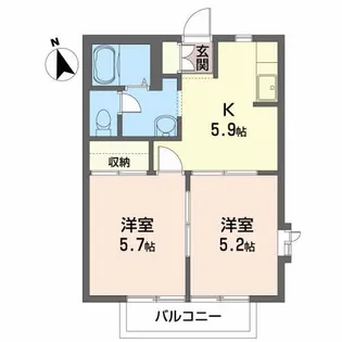 アムールコート【2階】の間取り