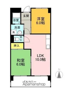 岐阜県岐阜市三田洞【マンション】の間取り