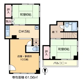 K&H(住居兼事務所)【1階】の間取り