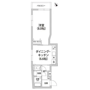 1DKの間取り画像