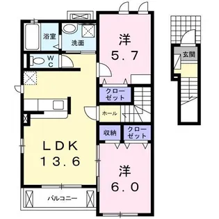 フランネルIII【2階】の間取り