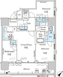 HARUMI FLAG PORT VILLAGE B棟【8階】の間取り