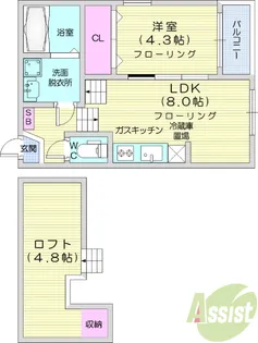 Etoile filante【1階】の間取り