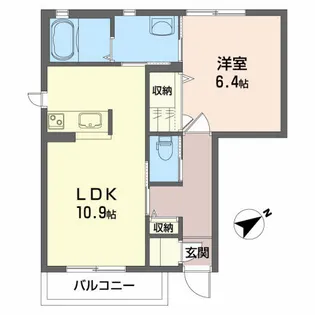 シャーメゾンコトンB【1階】の間取り
