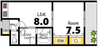 クレセント石本【2階】の間取り