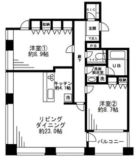 レジディアタワー麻布十番【20階】の間取り