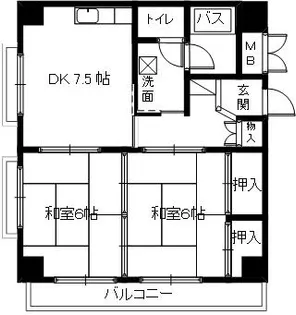 グランディール大津【5階】の間取り