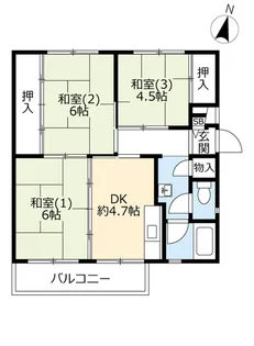 UR中登美第三【2階】の間取り