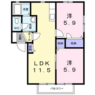 メゾン・リーヴB【2階】の間取り