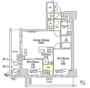 THE CLASS MINAMIAZABU【7階】の間取り