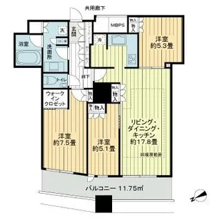 ザ・パークハウス西新宿タワー60【39階】の間取り