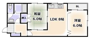 サンプラザ浪速2番館【4階】の間取り