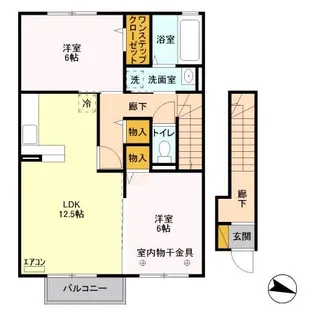 ラ・エスペランスV【2階】の間取り