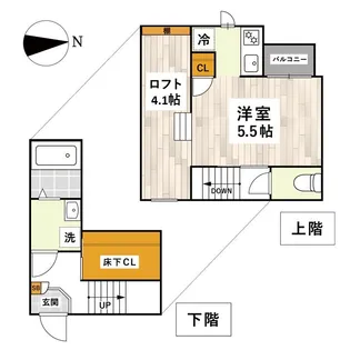 CB坪井ブランカ【2階】の間取り