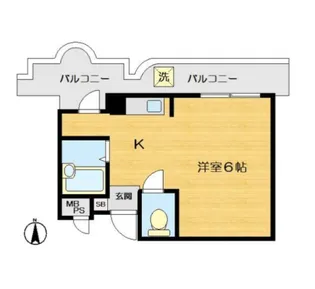 ピュアハイツJHK【2階】の間取り