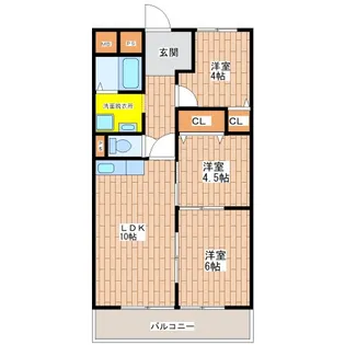 大生マンション舎利寺【4階】の間取り