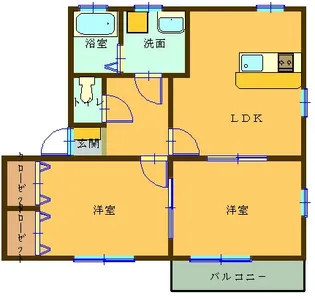 ラ・ドルチェ・ヴィータB【1階】の間取り