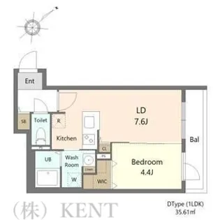 ガーデンクォーツ琴似【2階】の間取り