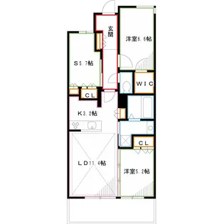 クリオ東小金井パークフロント【5階】の間取り