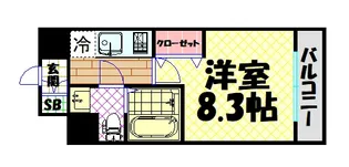 リヴィアス難波ルーチェ【5階】の間取り