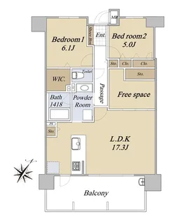 パークアソシア大野城駅前【12階】の間取り