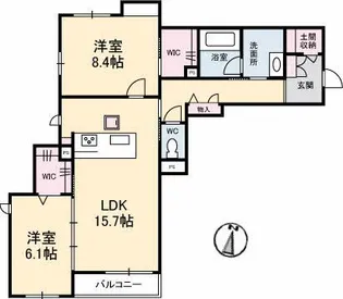 シャーメゾン ベテルギウス【1階】の間取り